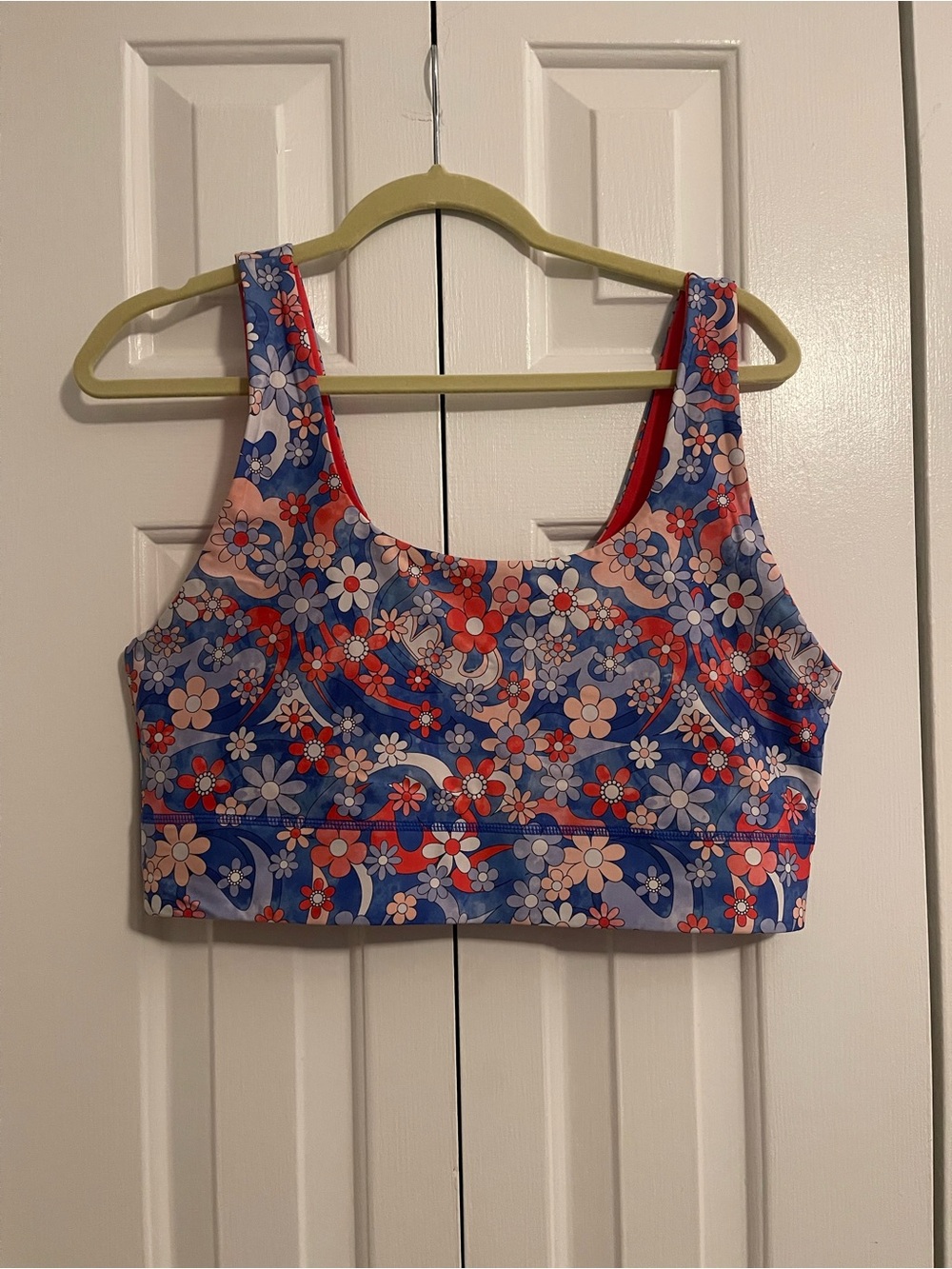 Fabletics Reversible Floral/Red Sports Bra